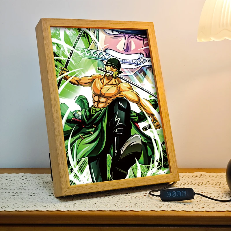 Hot Sale RGB Control Anime Character Poster LED Light Box Iron Frame with 3 Colors Light Painting for Anime Art