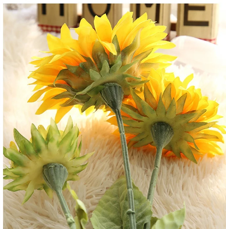 Hot sale high simulation giant yellow sunflower artificial flowers for cemetery
