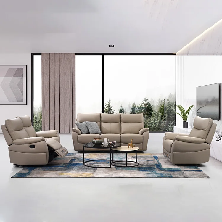 Wholesale furniture home sectional modern leather high end luxury recliner living room sofas