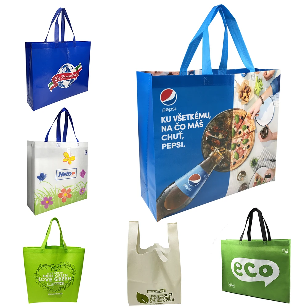 Custom Printing Recycled laminated non-woven shopping bag,Large Supermarket Non Woven Shopping Bag for food