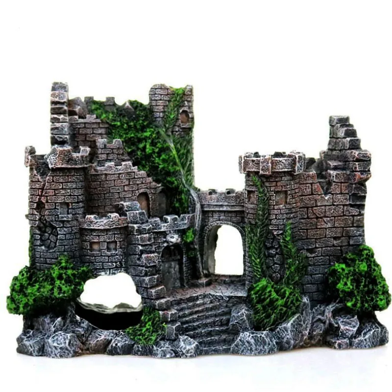 Каучуковый поврежденный замок под заказ для аквариума, оптовая продажа, аксессуары для украшения ландшафта аквариума