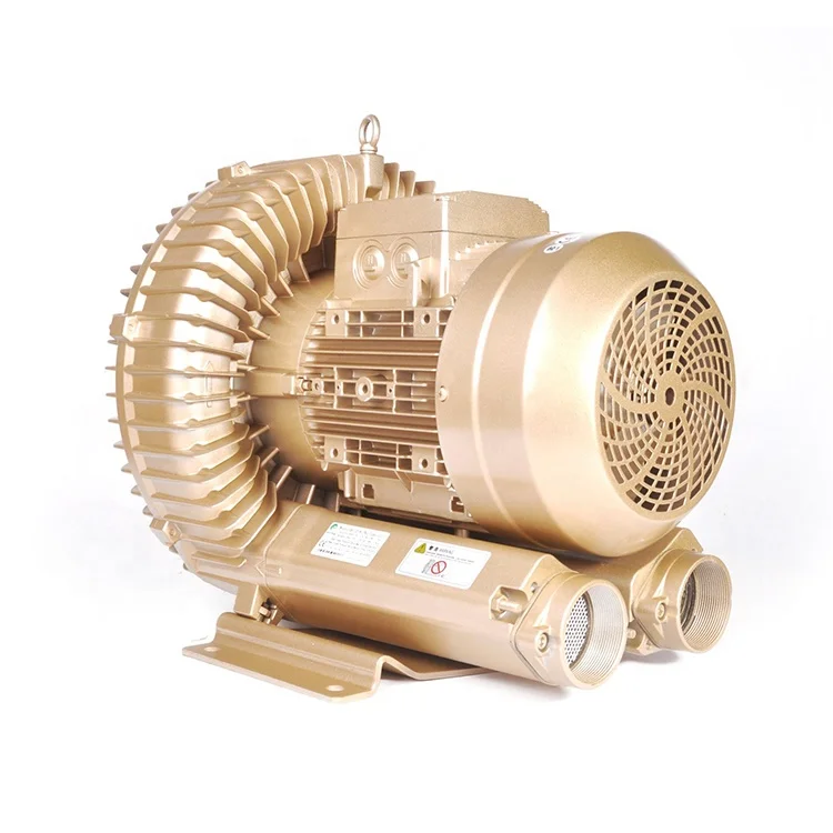 Regenerative ring blower for bag,bottle,hopper filling,food processing air knife drying system