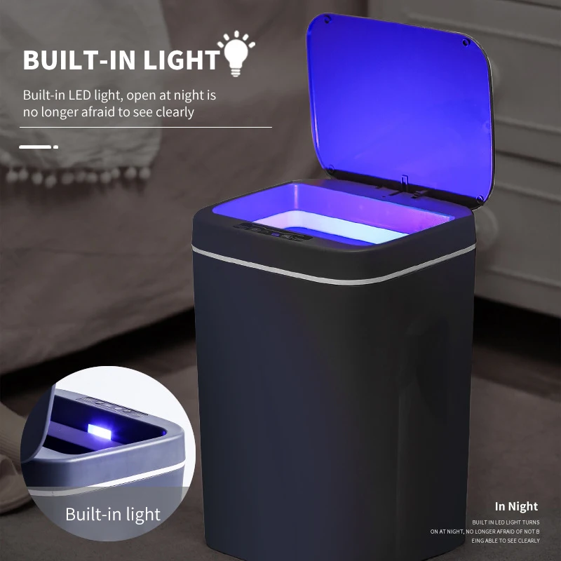 Papelera Inteligente Sensor Automatic Dustbin Rubish Nordic Smart Kitchen Rubbish Dust Plastic Garbage Trash Can Waste Bins