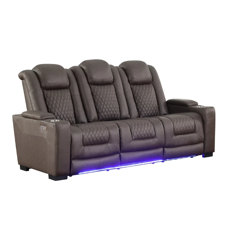 Power Recliner 3 Pieces LED Reclining Sofa Loveseat Chair Motion Sofa Set Living Room Recliner Sofa Electric with USB Console
