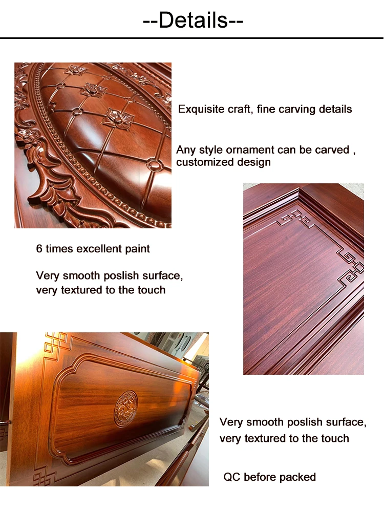 Factory sale high quality interior solid teak wood door for room