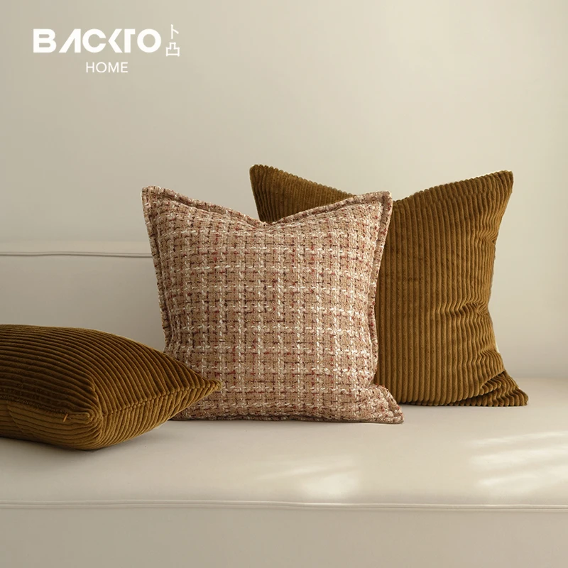 Home Decorative Wool  Jacquard Pillow case Modern Luxury check plaid Throw Pillow case Living room decor hotel supplie