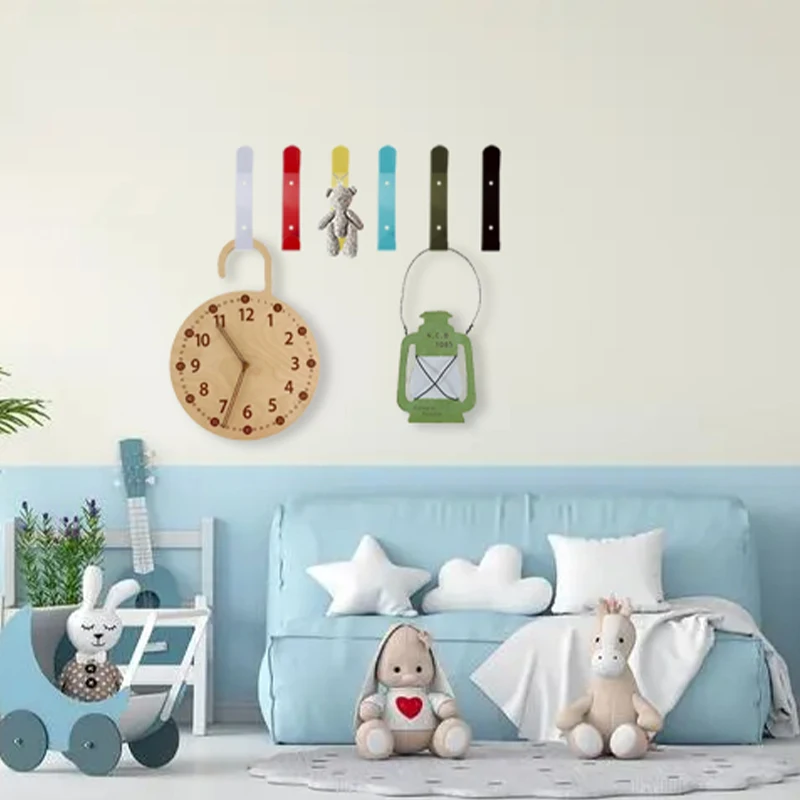 6pcs metal iridescence hook wall mounted on bathroom or kitchen installation bracket screw heavy duty hook