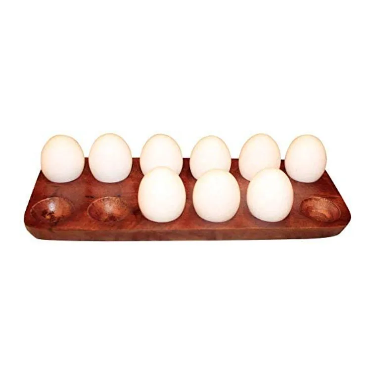 
Wholesale natural rectangle 12 egg tray refrigerator storage box wood egg tray wooden service tray 