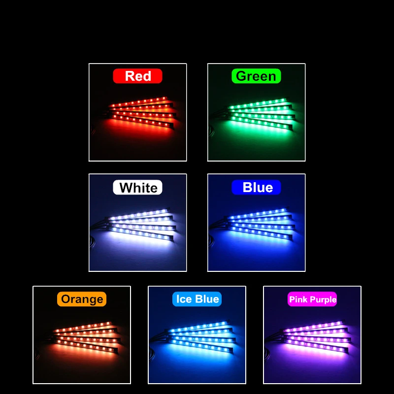 E9 APP 72 led 4 in1 Control Automotive room center console atmosphere ceiling led car lot interior light kit