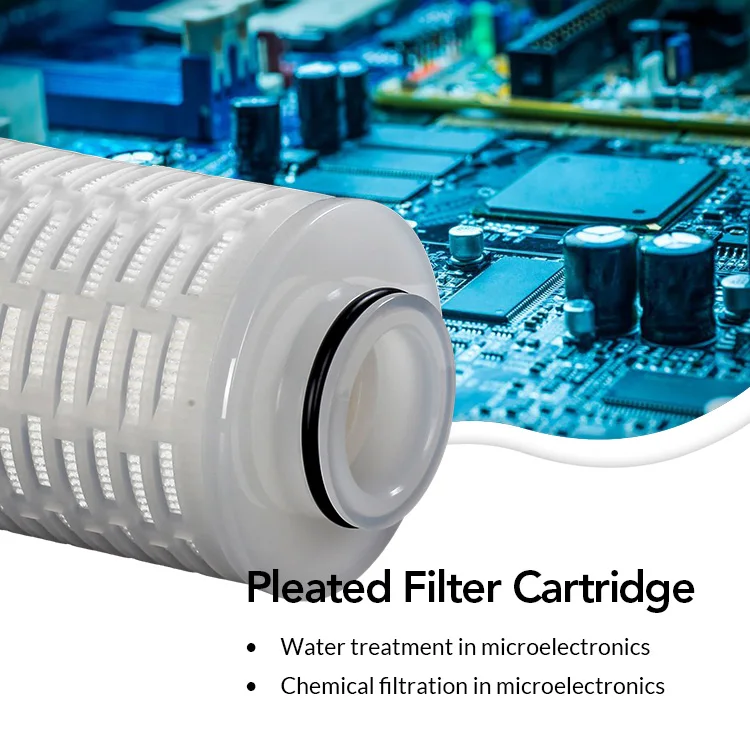 Hangzhou Darlly 131mm Industrial Filter PP Polypropylene Pleated 0.2 Membrane Absolute Filter Cartridges For Water