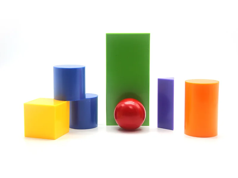 Educational 7pcs Plastic 3D Geometry Shapes Solid Model of Geromtry shapes set