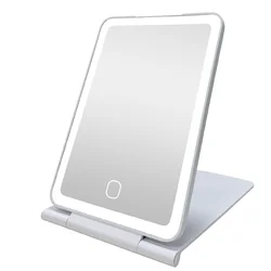 Custom Logo Rechargeable Ultra Thin Portable Makeup Vanity Mirror with 3 Color Led Lights Beauty Ipad Mirror