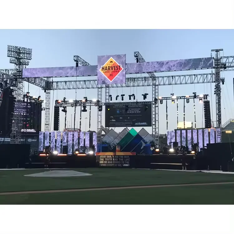 Outdoor P2.97 P3 768*768Mm Aluminum Cabinet rental led display video wall panel support truss