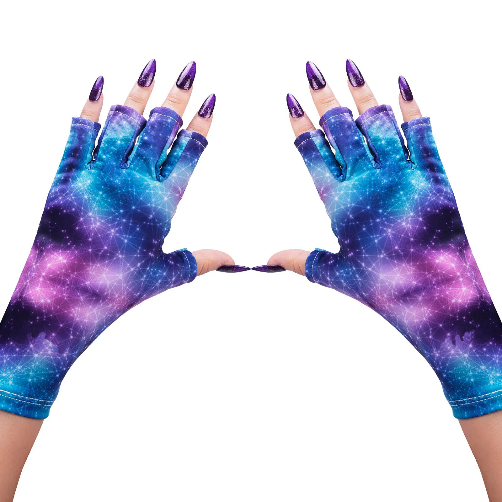 custom printed led protection anti uv protection manicure gloves for gel nails lamp