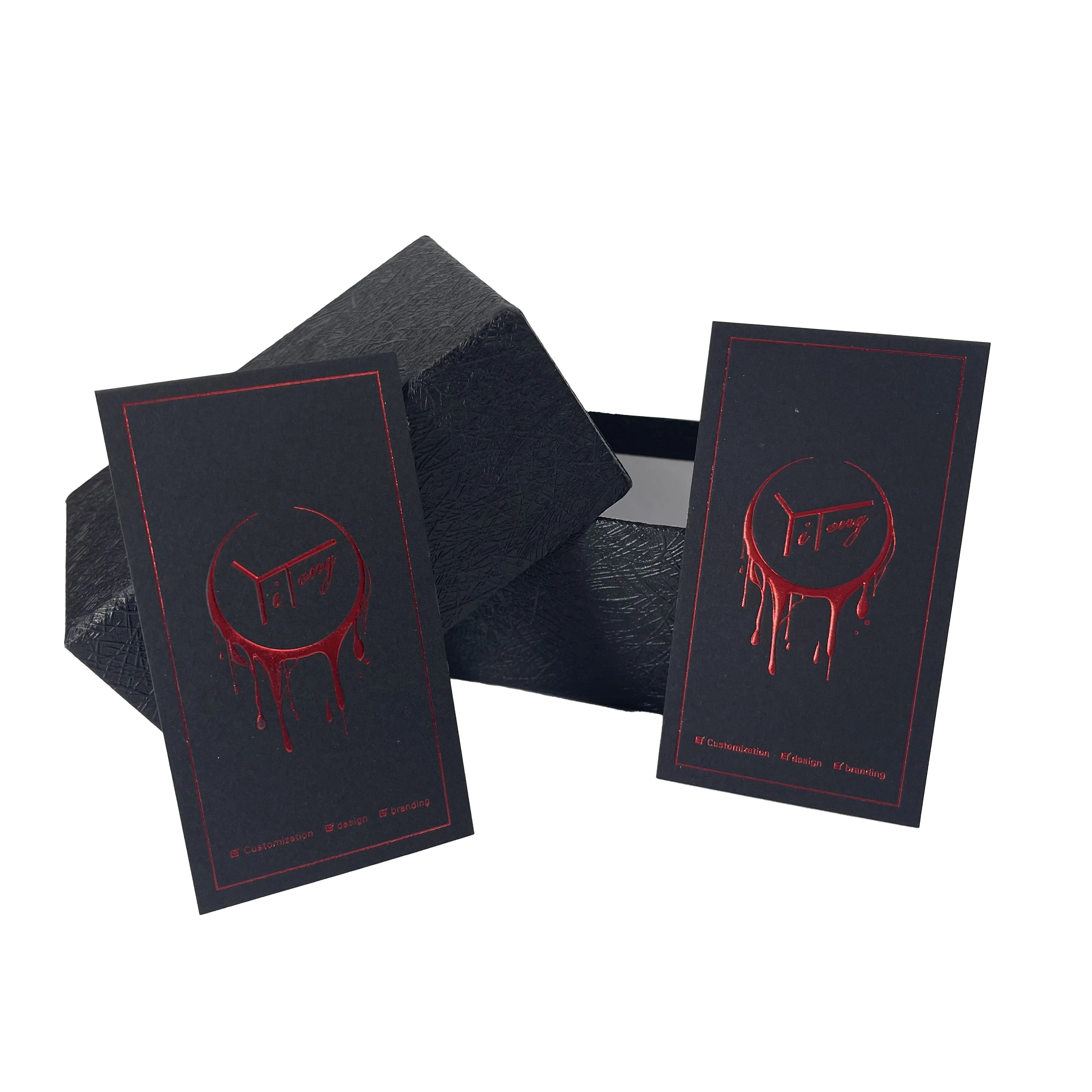 Custom 400g/500g black soft suede card high quality business card