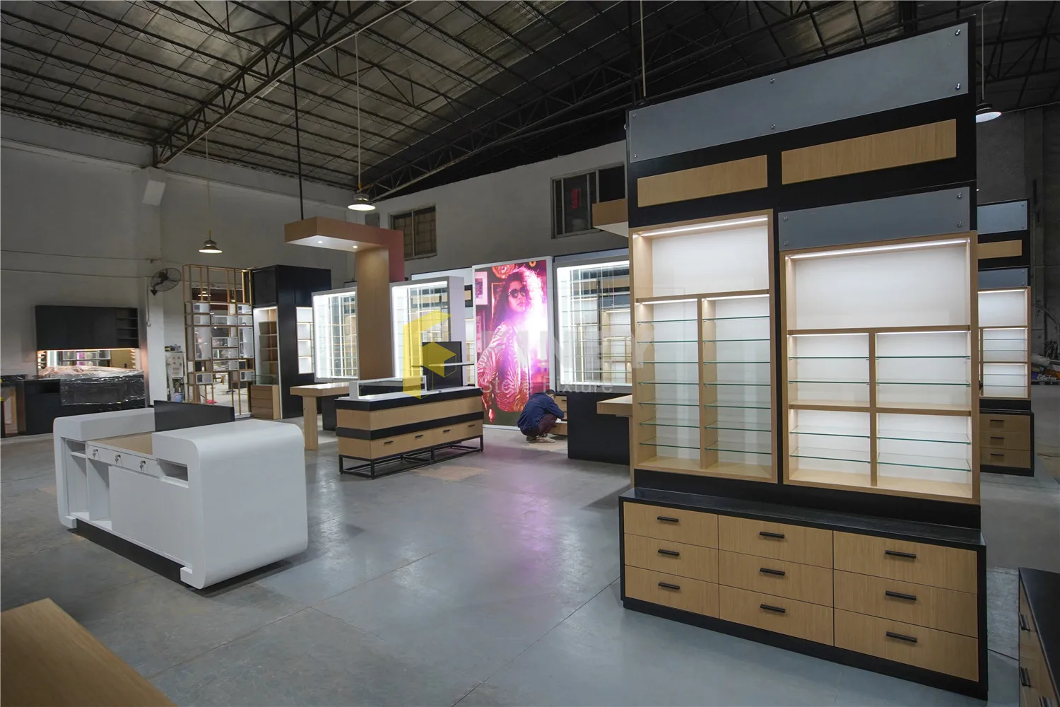 Customized Retail Optical Shop Interior Design Decoration Optical Display Cabinets Furniture For Optical Shop Interior Design