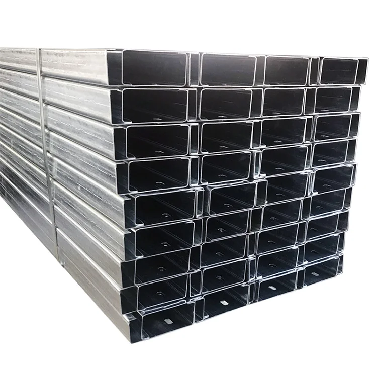 Q195 Q215 Q235 Q345 steel processing parts galvanized u beam steel c channel structural / C profile price Purlin