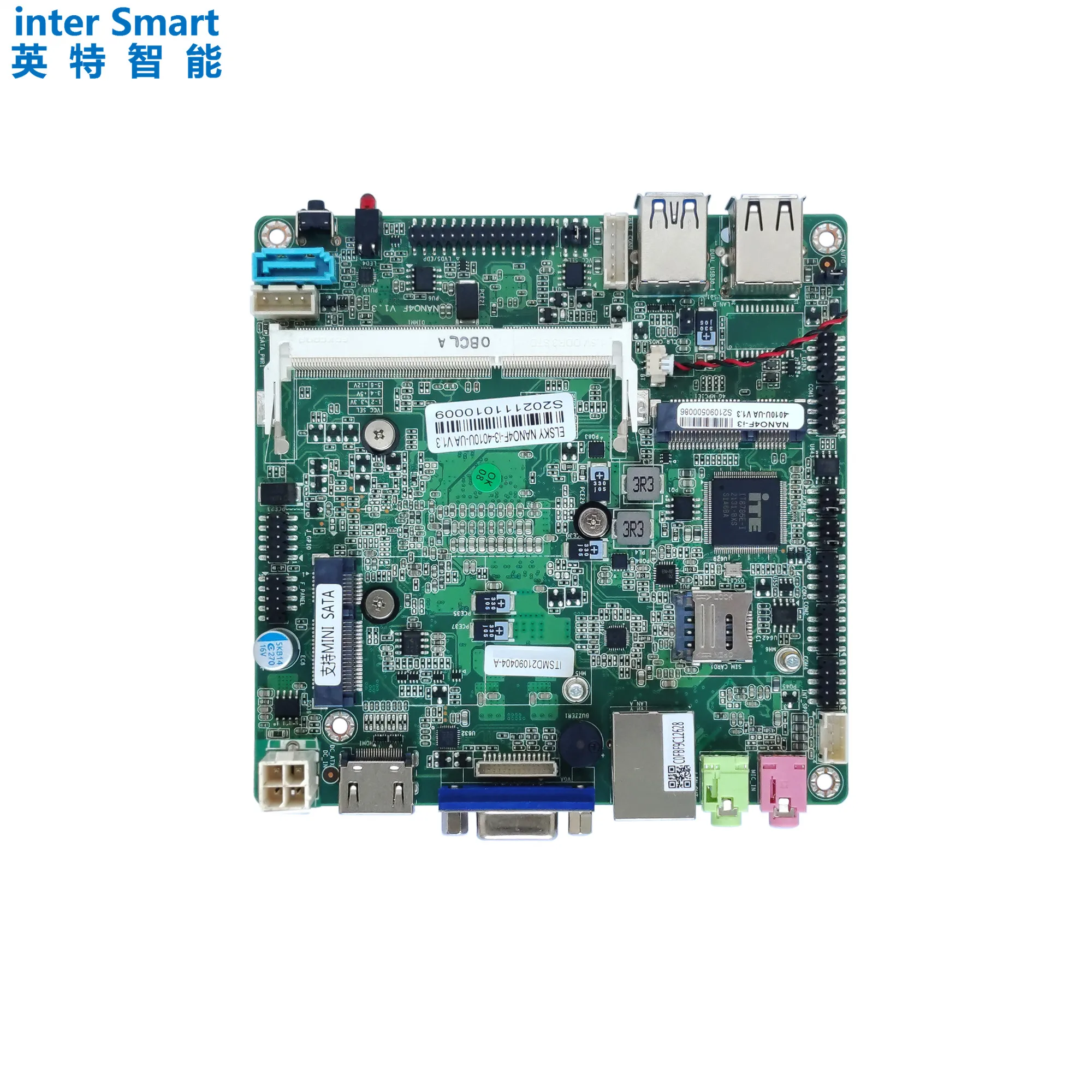 ELSKY NANO-ITX motherboard NANO4F with CPU Haswell 4th gen core i7-4500 DDR3 Max 8GB EDP LVDS 12/19V power support 4k display