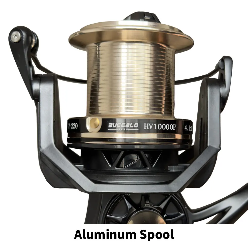 Buffalo Gear Fishing Sea Ocean Spinning Reel Saltwater CNC Metal Spool Big Game Large  fish Drag Spinning Reel Casting Pesca