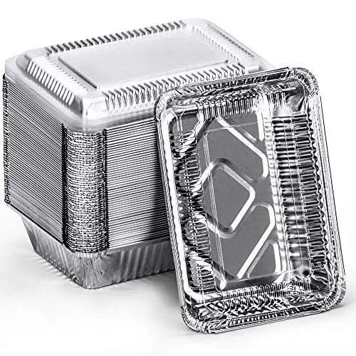 Wholesale Food Packaging Aluminum Foil Container Disposable Takeaway Aluminum Foil Tray with Lids