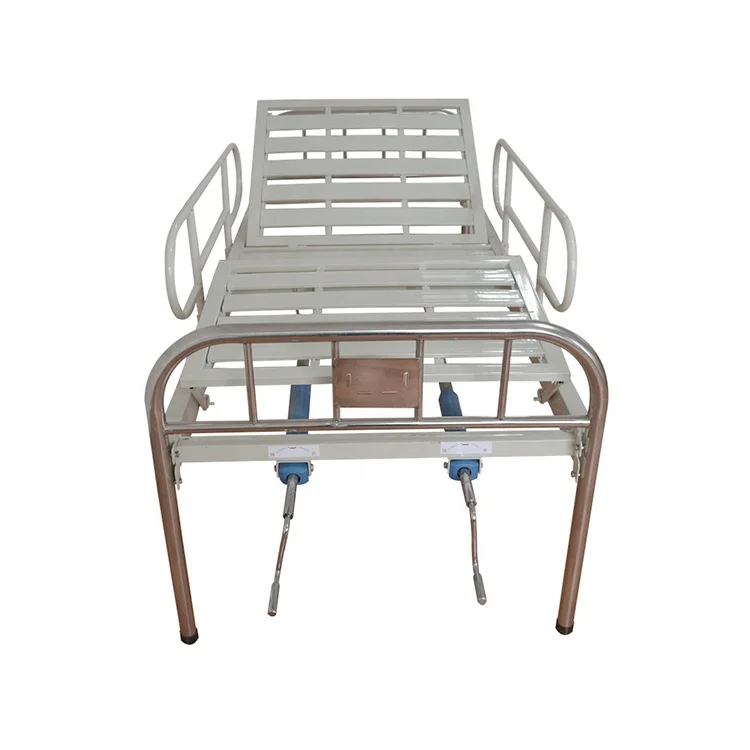 Factory Direct Hot Selling Manual Medical Bed with Double Shaking Iron Plate Head ISO Certified for Hospitals