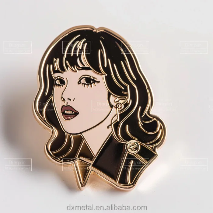 Factory Custom KPOP Goods Metal Pins Black Pink Yellow Rainbow Enamel Pins For Music Fans