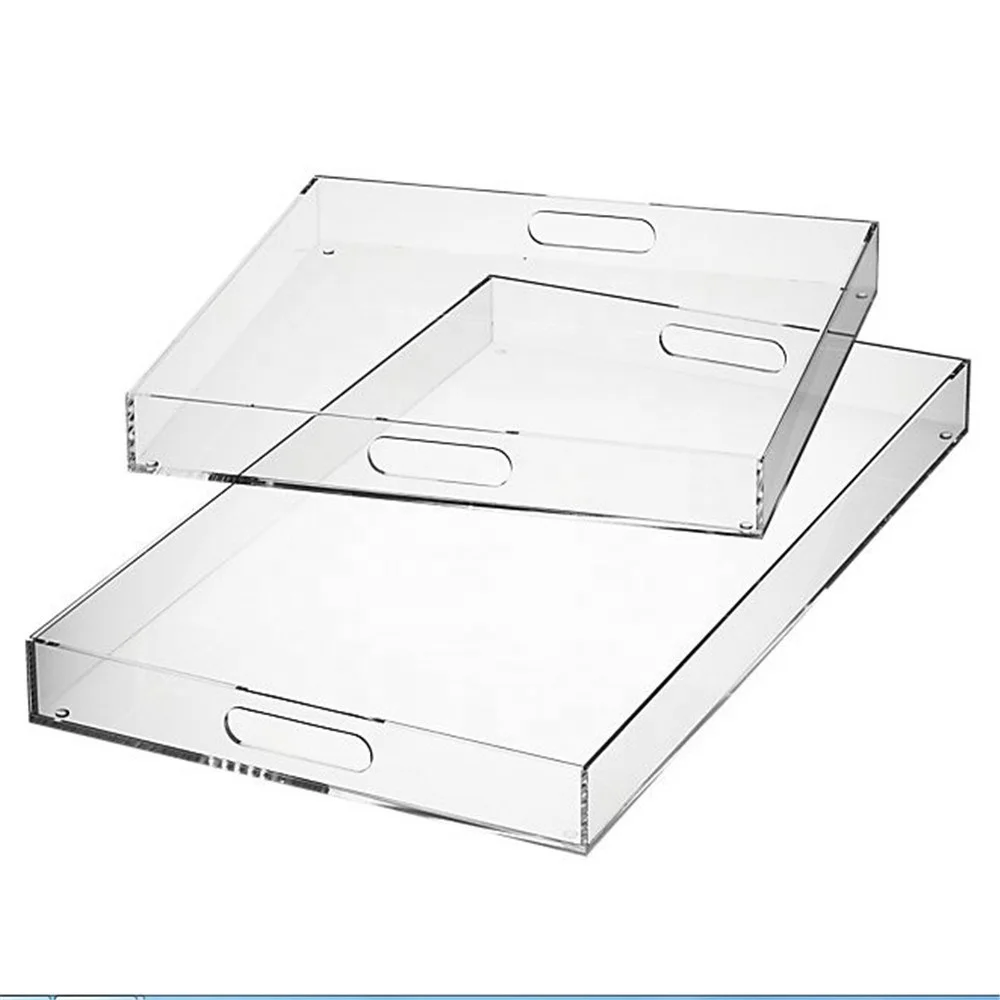 
Hotel Professional Design Customized Rectangle Clear Acrylic Wine Bottle Tray 