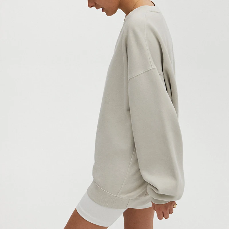 Женский свитшот в стиле бойфренда, Свободный свитшот, пурпурный свитшот в французском стиле шикарного фасона, 2020