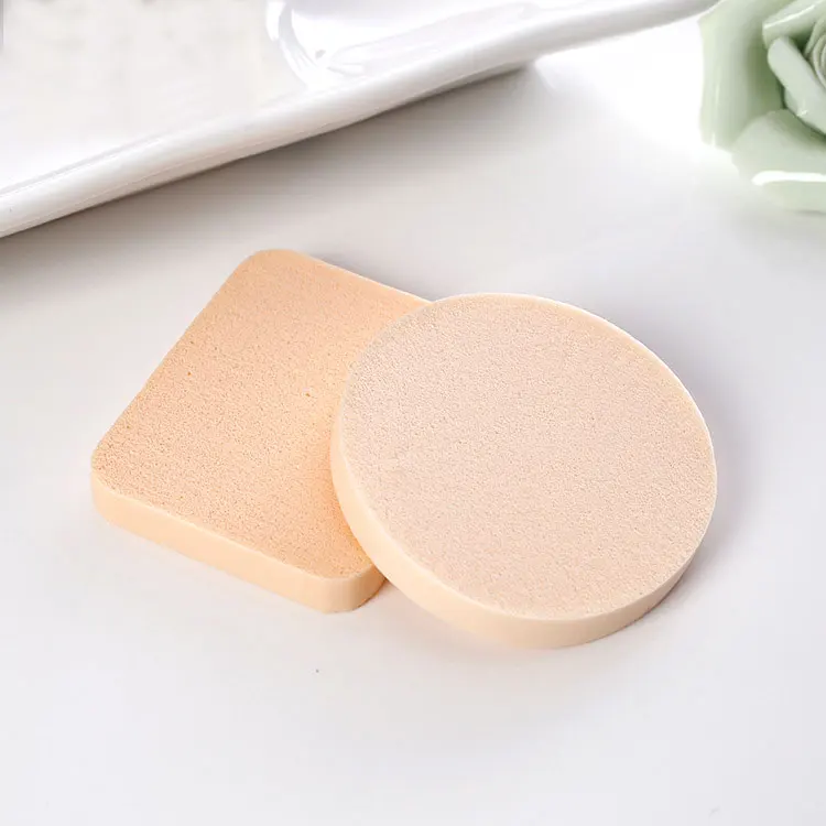 Factory Direct Latex Free Round Square Shape Nude High Quality Foundation Puff 2pcs Set Beauty Sponge Makeup Blender Packaging