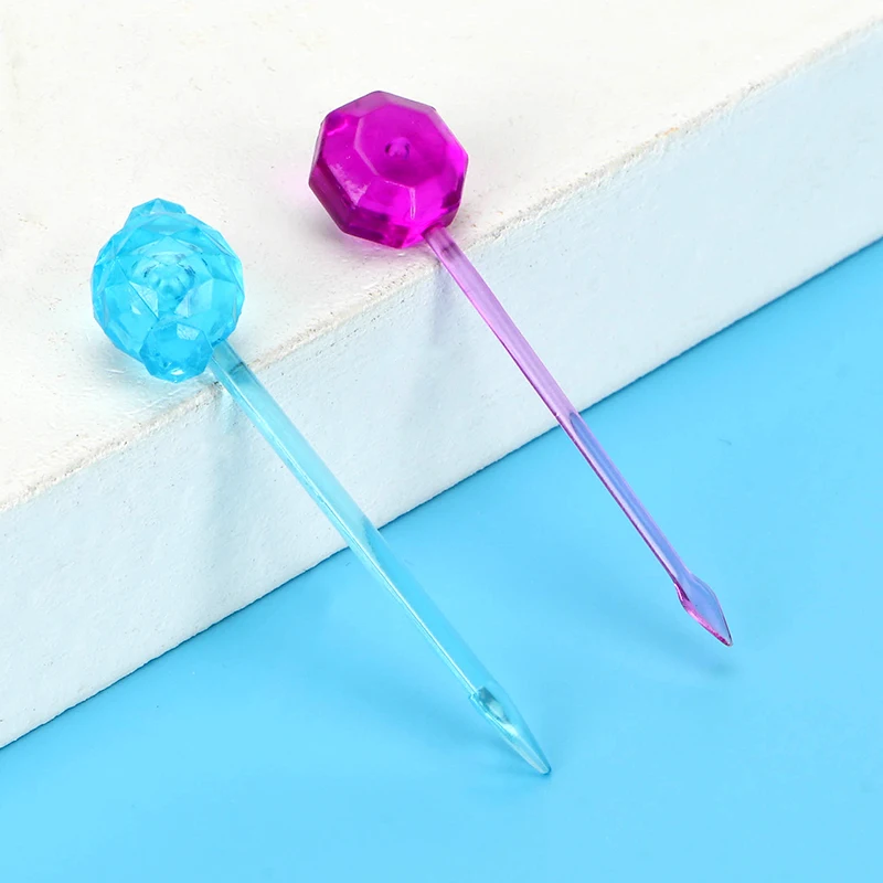 Disposable Colorful Plastic 85mm Fruit Sticks Kids Plastic Food Sword Party Picks