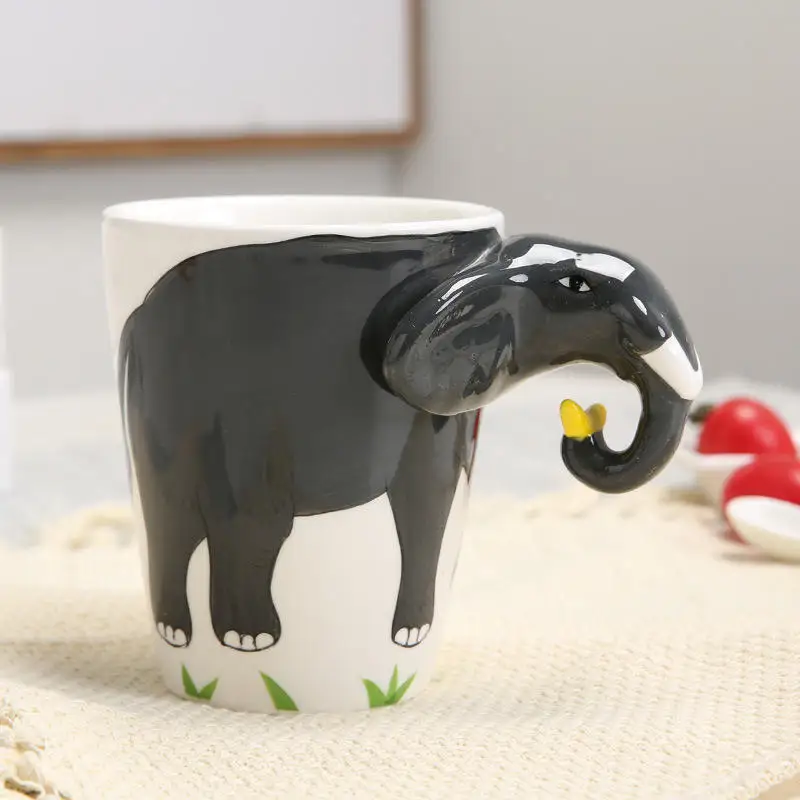 Camp Cartoon Black Breakfast Black Customized Tea Sets Gift Box Ceramic Ceramic Animal Cup