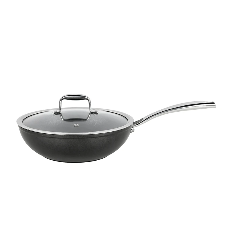 High Quality Home Cookware Non-stick Wok with Aluminum Lid Wok Pan