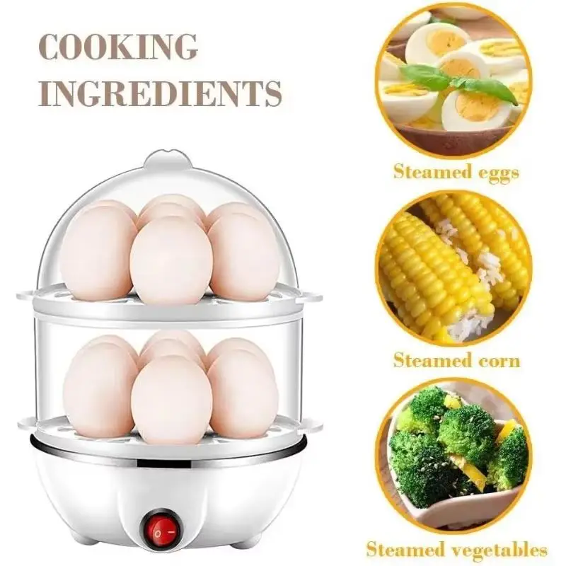 Rapid Electric Egg Cooker for Hard Boiled, Poached, Scrambled Eggs, Omelets, Steamed Vegetables Dumplings & More 14 capacity