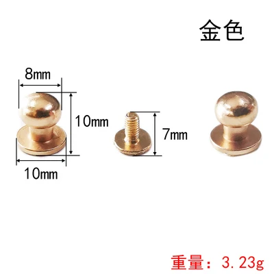 Nail Golden Solid Brass Button Stud Nipple Head Monk Head Screw