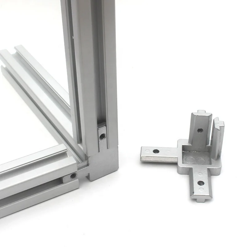 Aluminum T-Slot 3-Way 90 Degree Inside Corner Bracket
