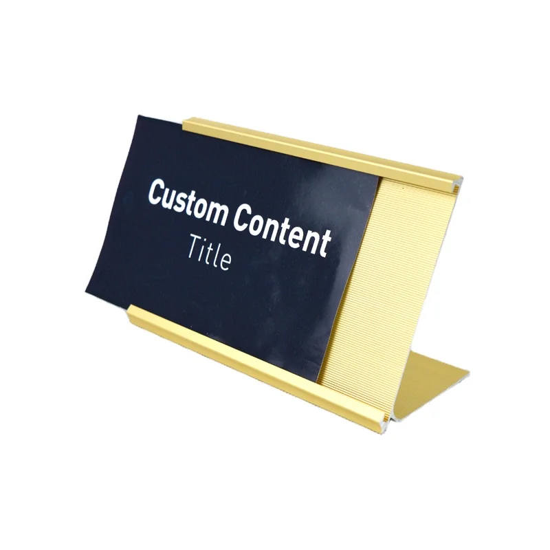 ZS90 Desk Name Plate Card Sign Holder Name Display Aluminum Acrylic Office Desk Name Plate Metal Nameplate