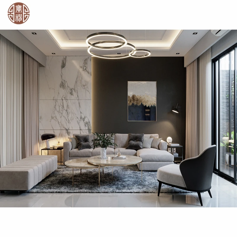 Newest Villa Furniture Design For Bedroom Furniture and Living Room Glossy Ebony Furniture