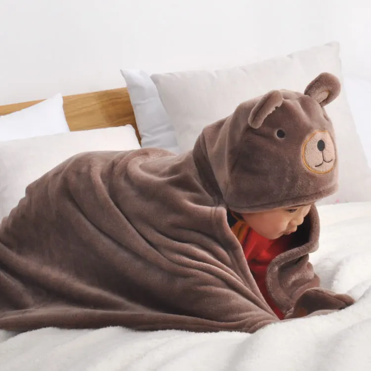 stuffed toy baby blankets, plush luxury baby animal wearable hooded blanket