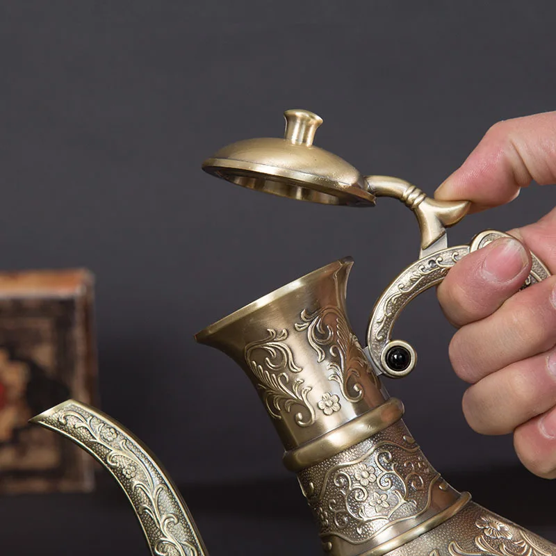 Wine set metal suit ancient white wine glass court retro Russian hip flask gift box wine splitter