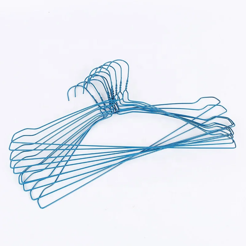 Hot Selling 16inches 1.9mm Laundry Wire Hangers  Disposable Metal Wire Dry Cleaning Shirt Hangers