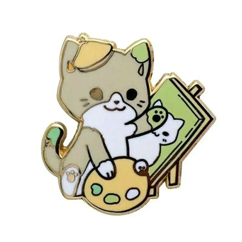 Enamel pins as a cat, cute brooches cartoon cartoon characters, badge lapel pins, jewelry pattern