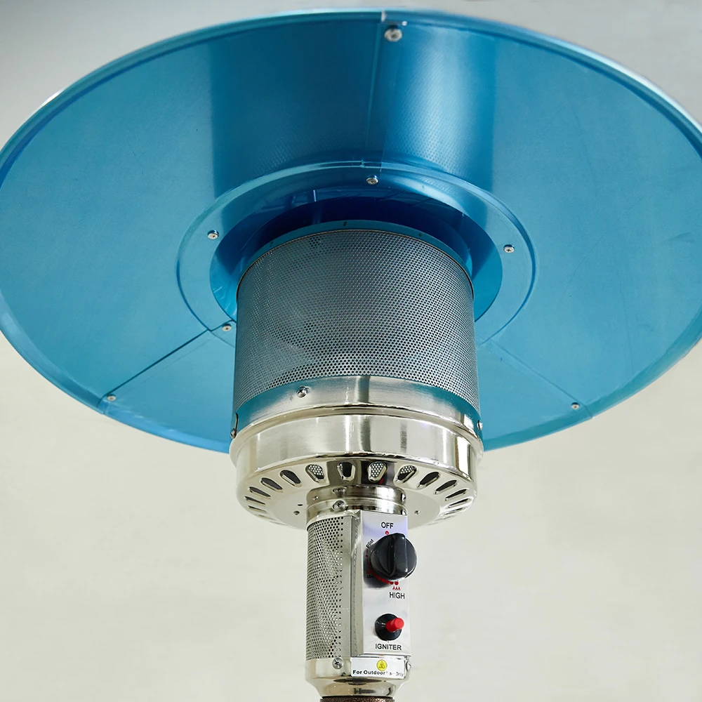 
stainless steel Outdoor gas Patio Heater 41000 BTU with Wheels Heater Umbrella Patio Heater 