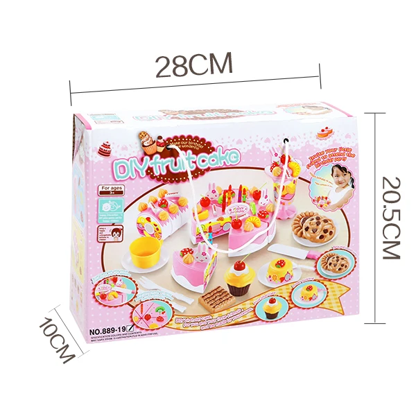 Новинка игрушки для детей 2017 девочек торт на день рождения фрукты детский кухонный набор игрушка комплект ролевых игр