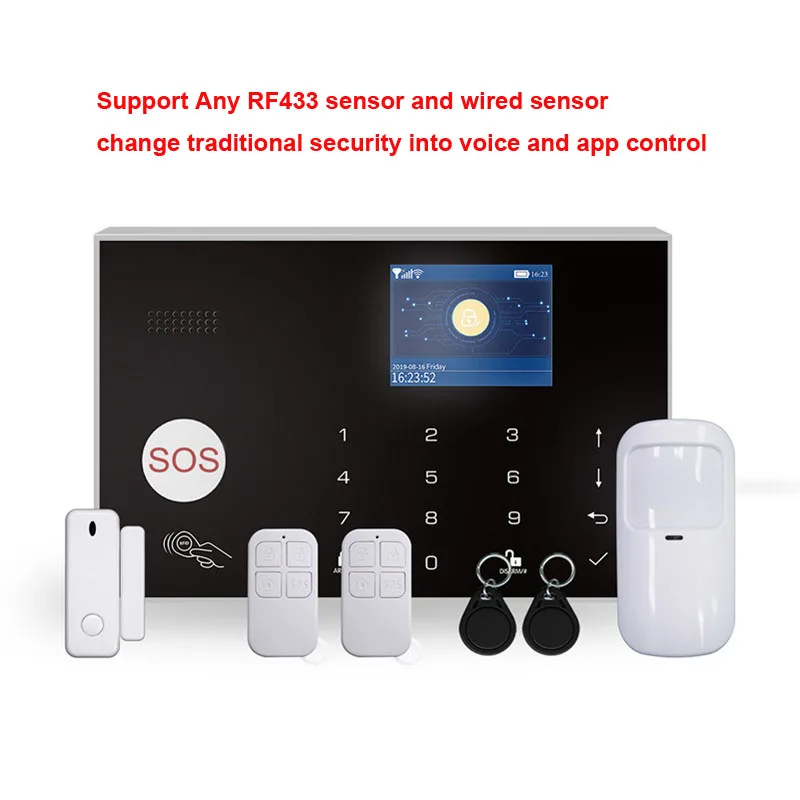 Tuya WiFi security alarm system kit siren hub gateway for smart home work with alexa and google home support RF433 sensor