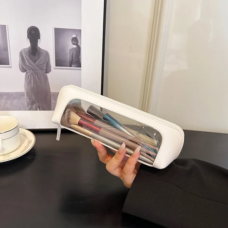 Portable Cosmetic Bag Logo Hand-Held Lipstick Eyebrow Pencil Makeup Brush Bag