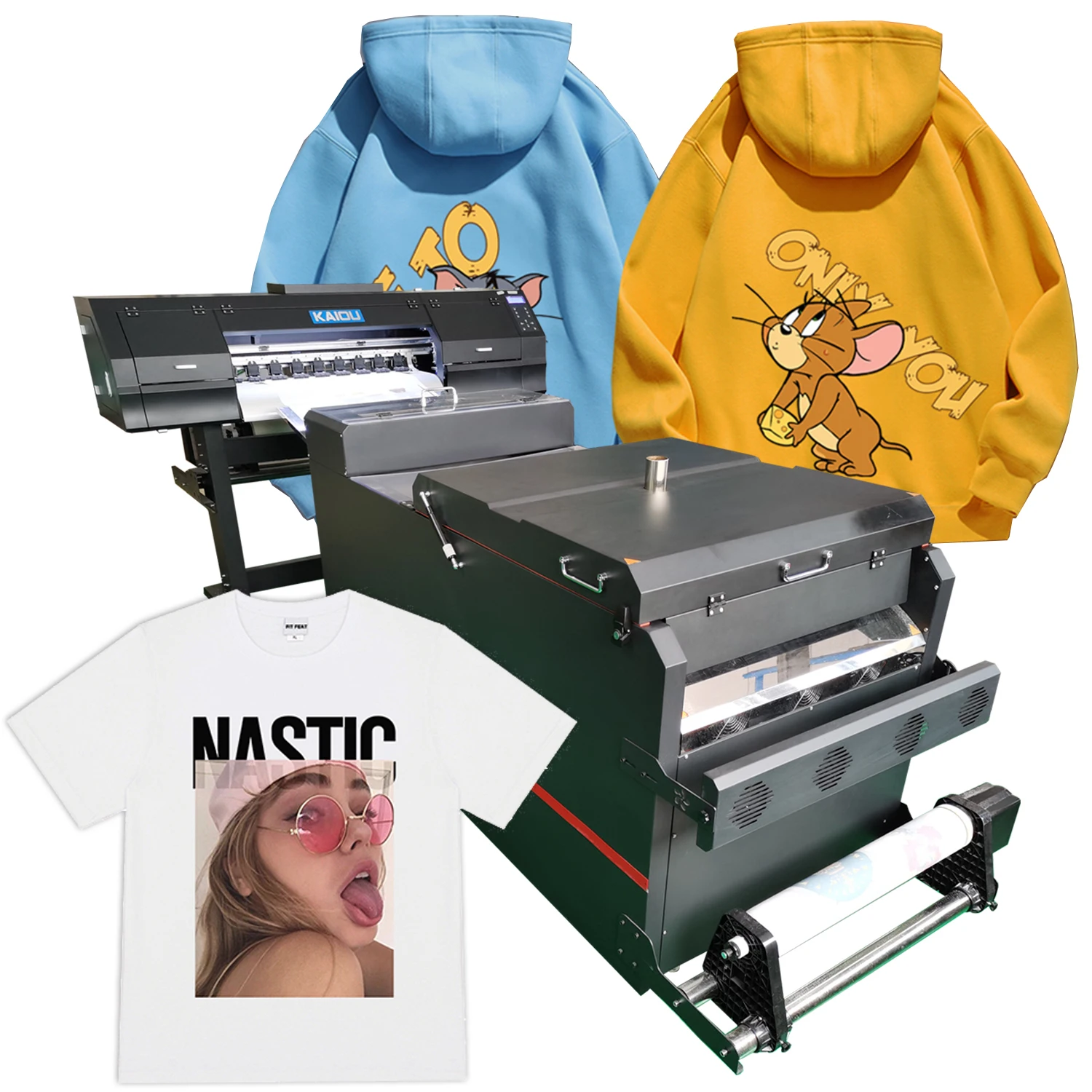 TUOYANG Large Format 60cm DTF 2pcs*4720 I3200 CMYK+W Pigment Ink Textile Printing T-shirt Sticker PET Film Printer