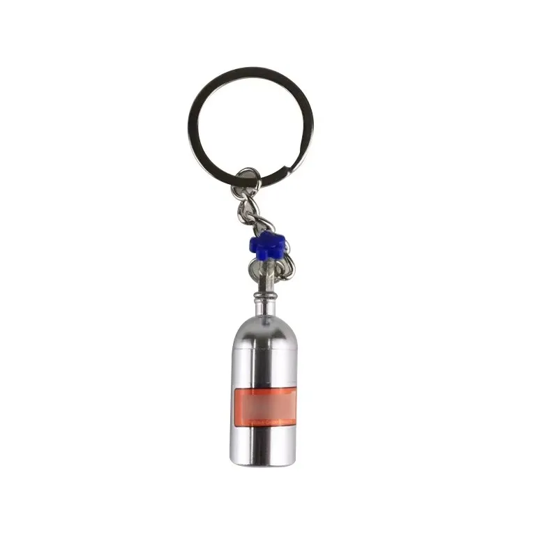 2024 Wholesale Fashion Metal Key Ring Car Key Chain Holder Keyfob NOS Turbo Nitrogen Bottle Keychain