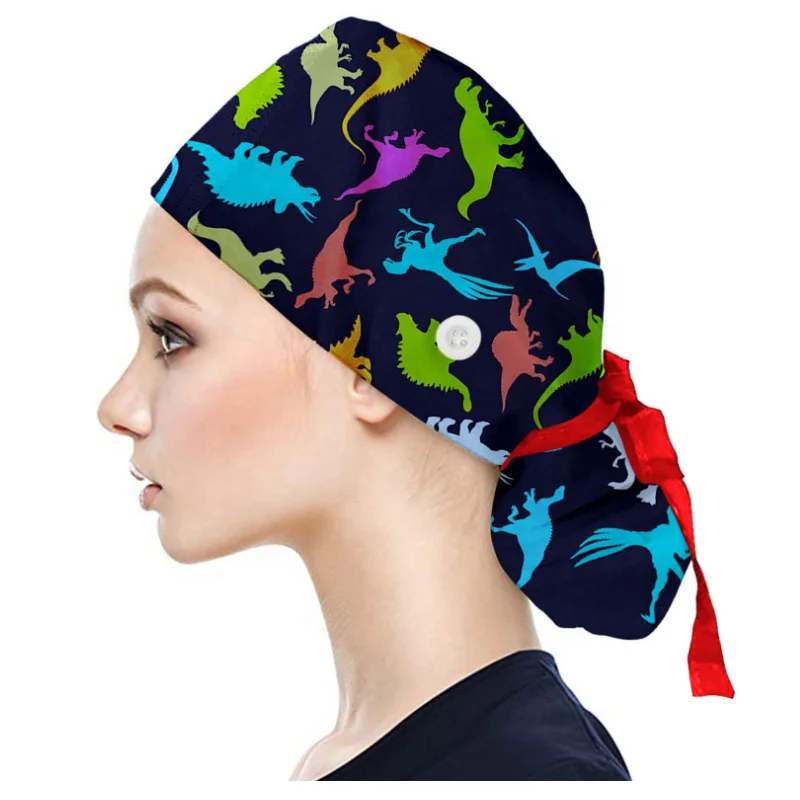 Vadulyer operating room hat printing medical surgical hat sweat-absorbent pet hospital doctor work hat nursing scrubs cap