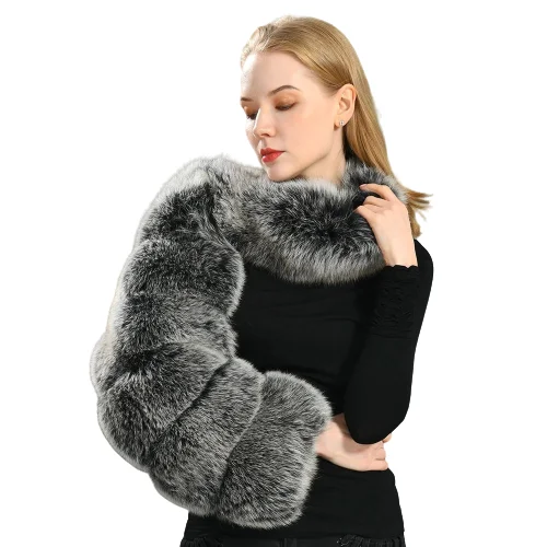 Factory Direct Price Finely Processed Faux Fur Leather Trench Coat One-Sleeve Cropped Fur Top