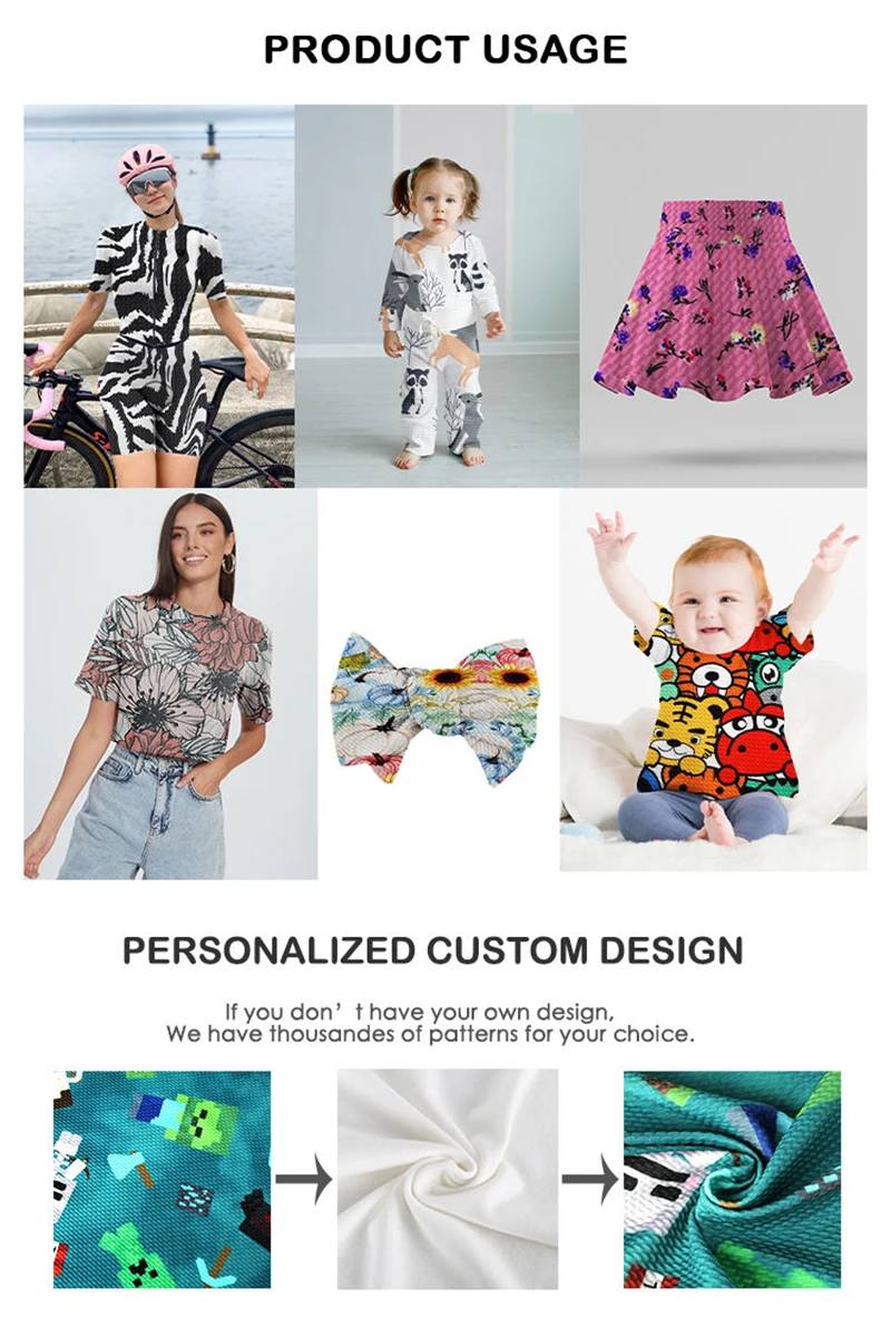 50*140cm custom bullet fabric Digital printing liverpool knitted 95% polyester 5% spandex fabric for bow by the yard